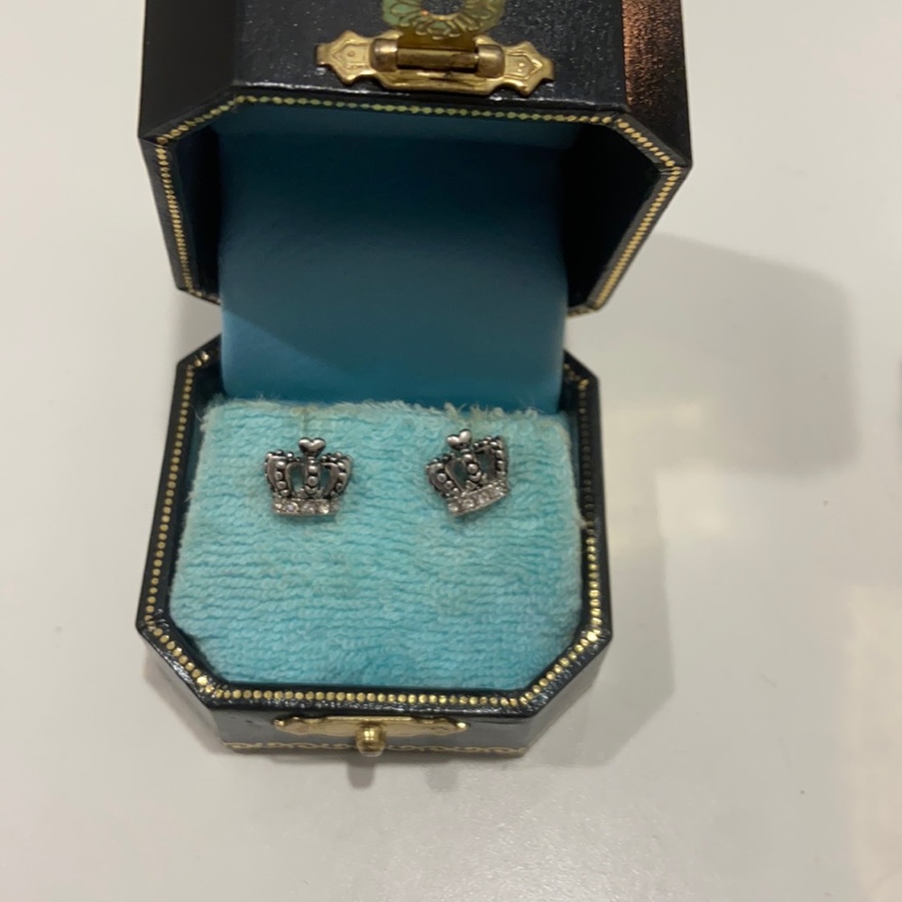 Juicy Couture paved crown studs